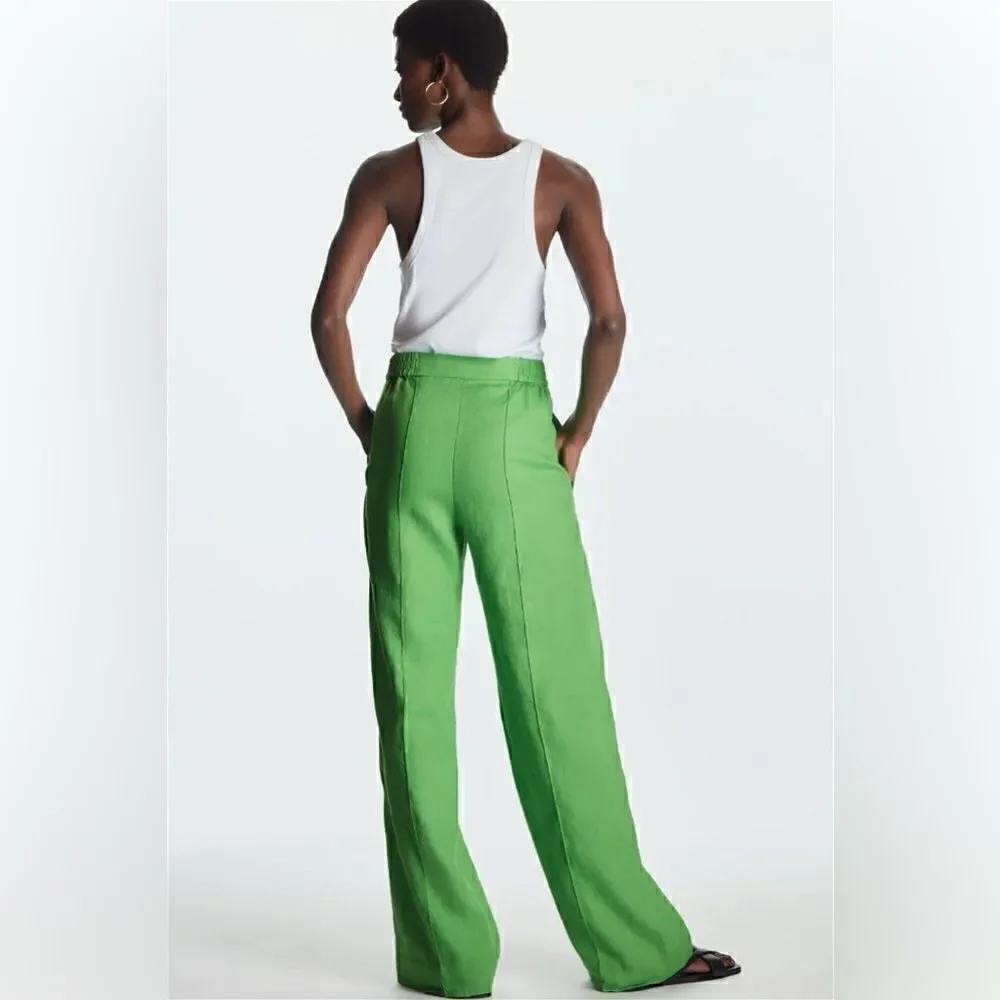 COS 100% linen wide leg trousers